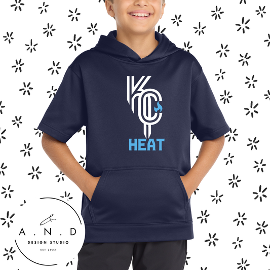 KC Heat- Fleece Short Sleeve Hooded Pullover