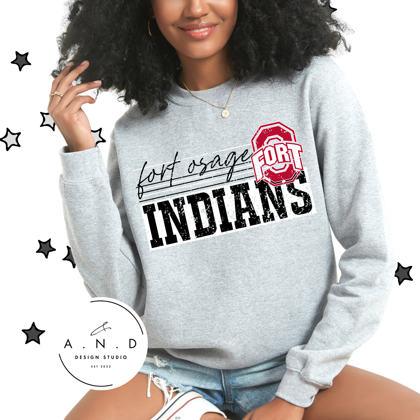 Fort Osage Indians Block Distressed
