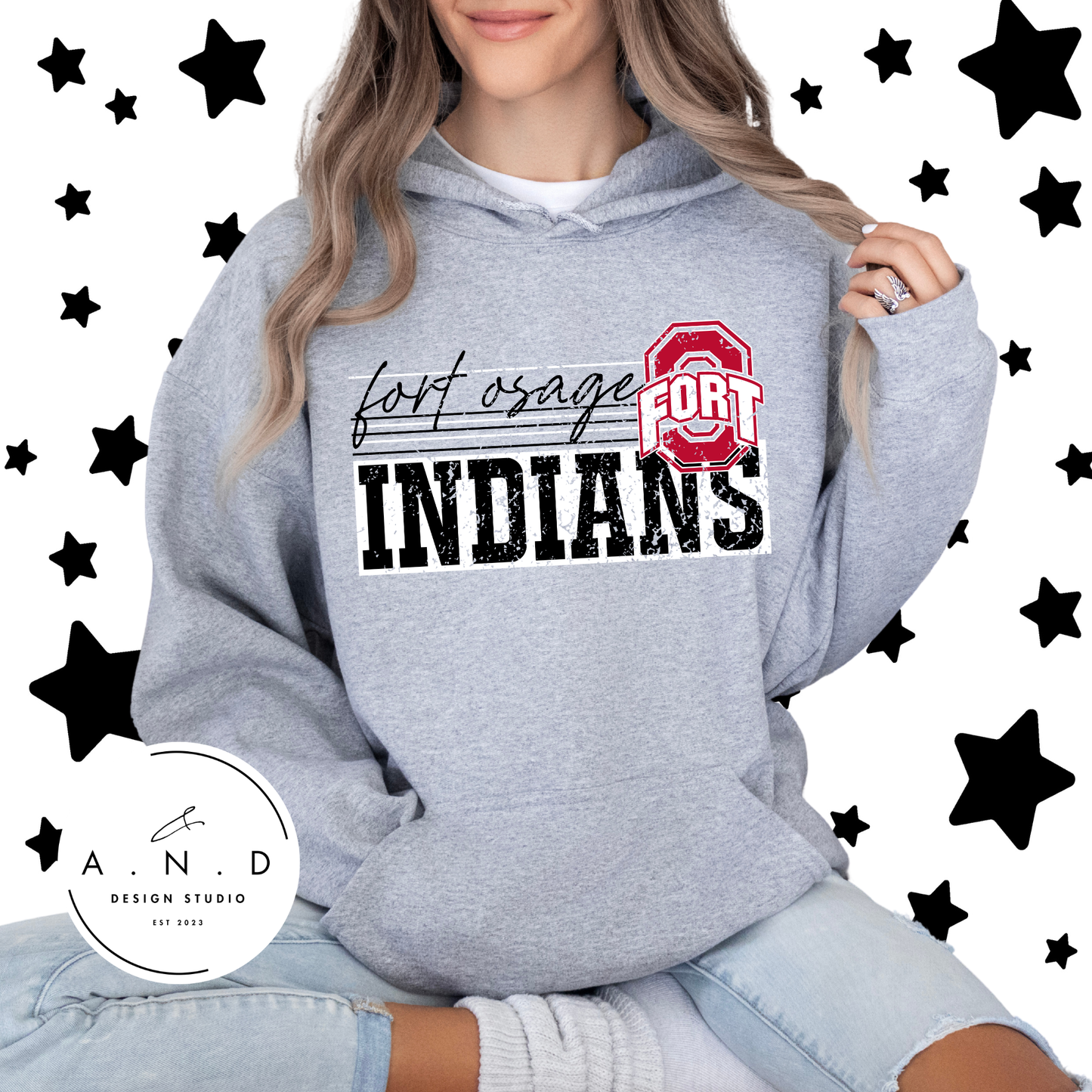 Fort Osage Indians Block Distressed
