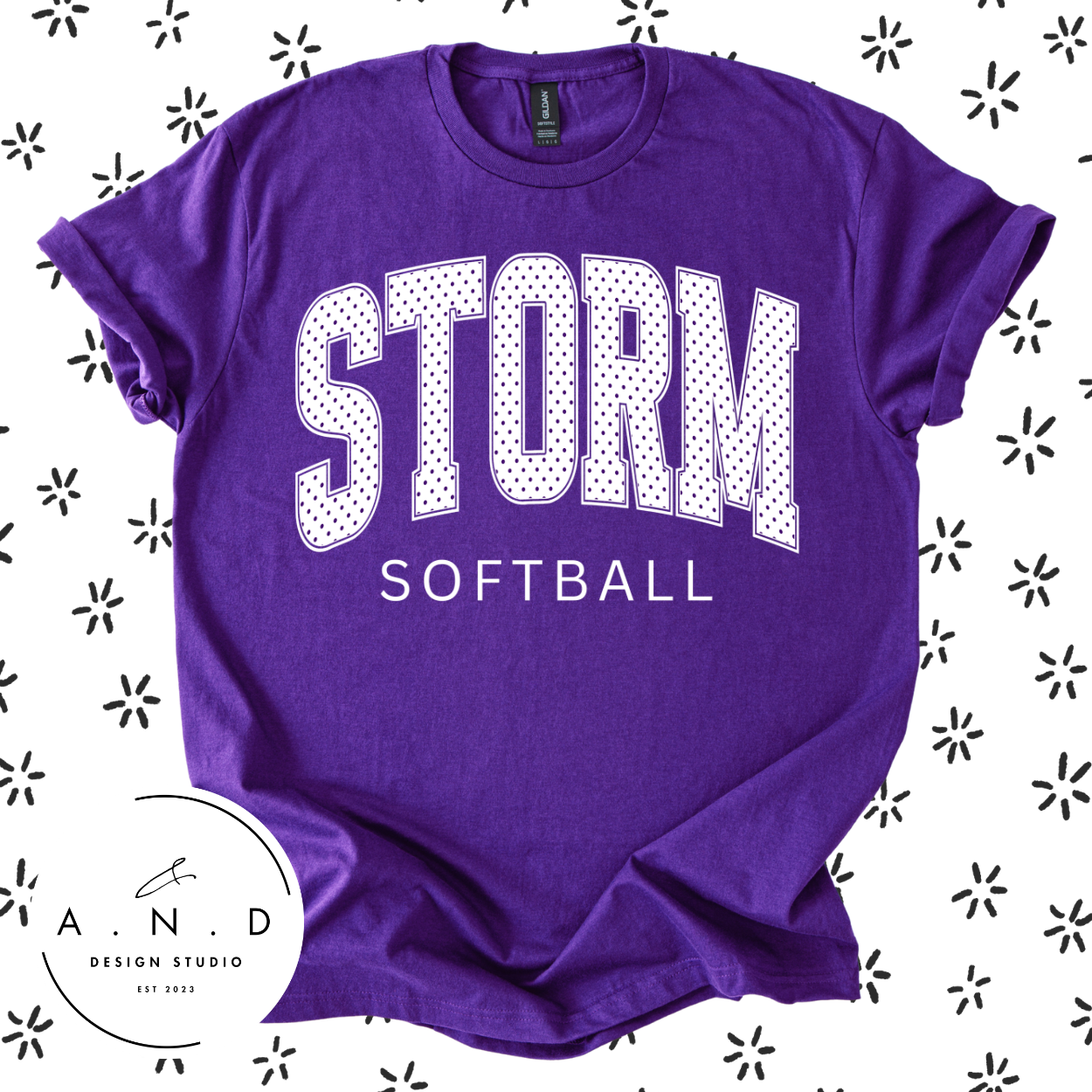 STORM Softball polka dots