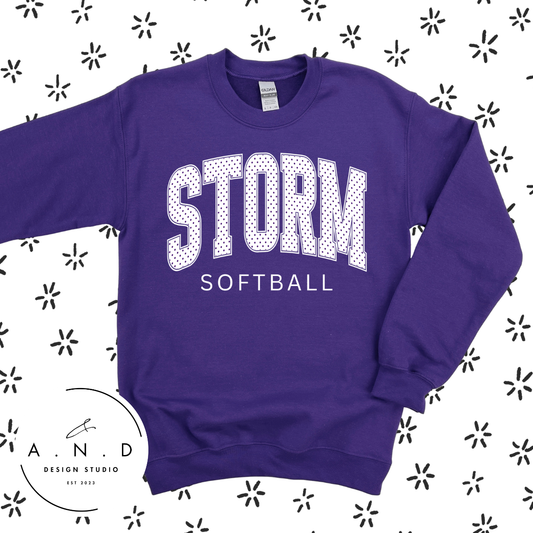STORM Softball polka dots