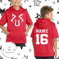 Spy- Fleece Short Sleeve Hooded Pullover (name & number)
