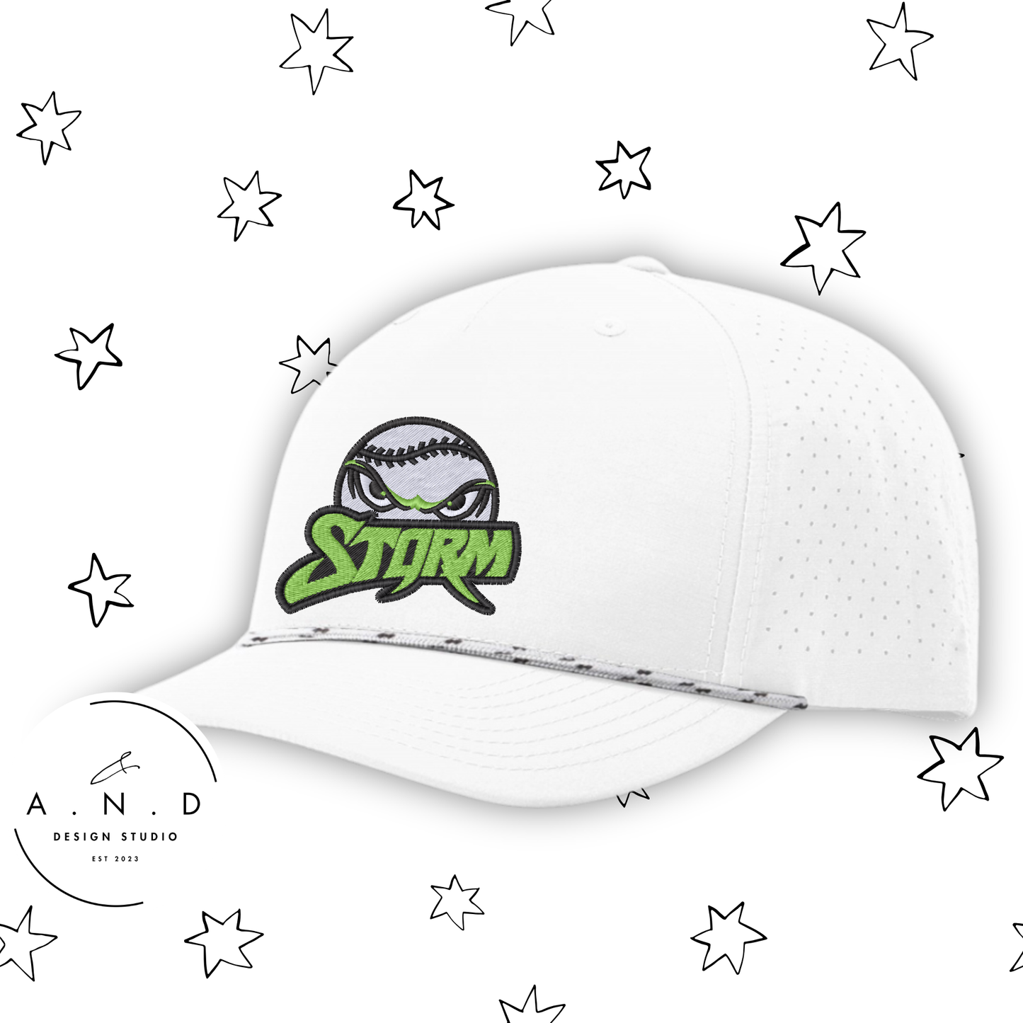 Storm Baseball Embroidery Performance Rope Hat