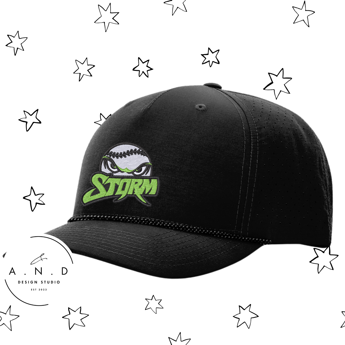 Storm Baseball Embroidery Performance Rope Hat