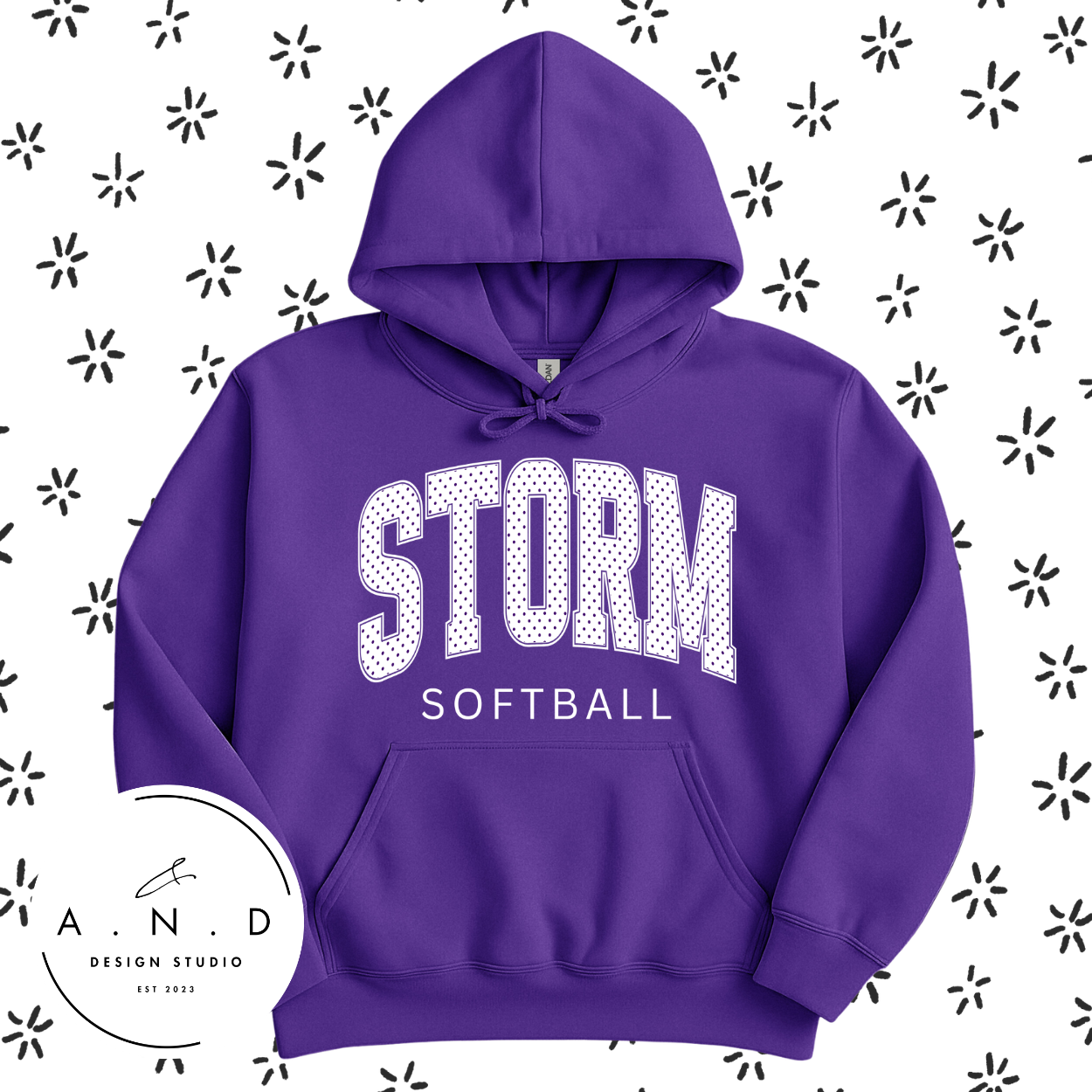 STORM Softball polka dots