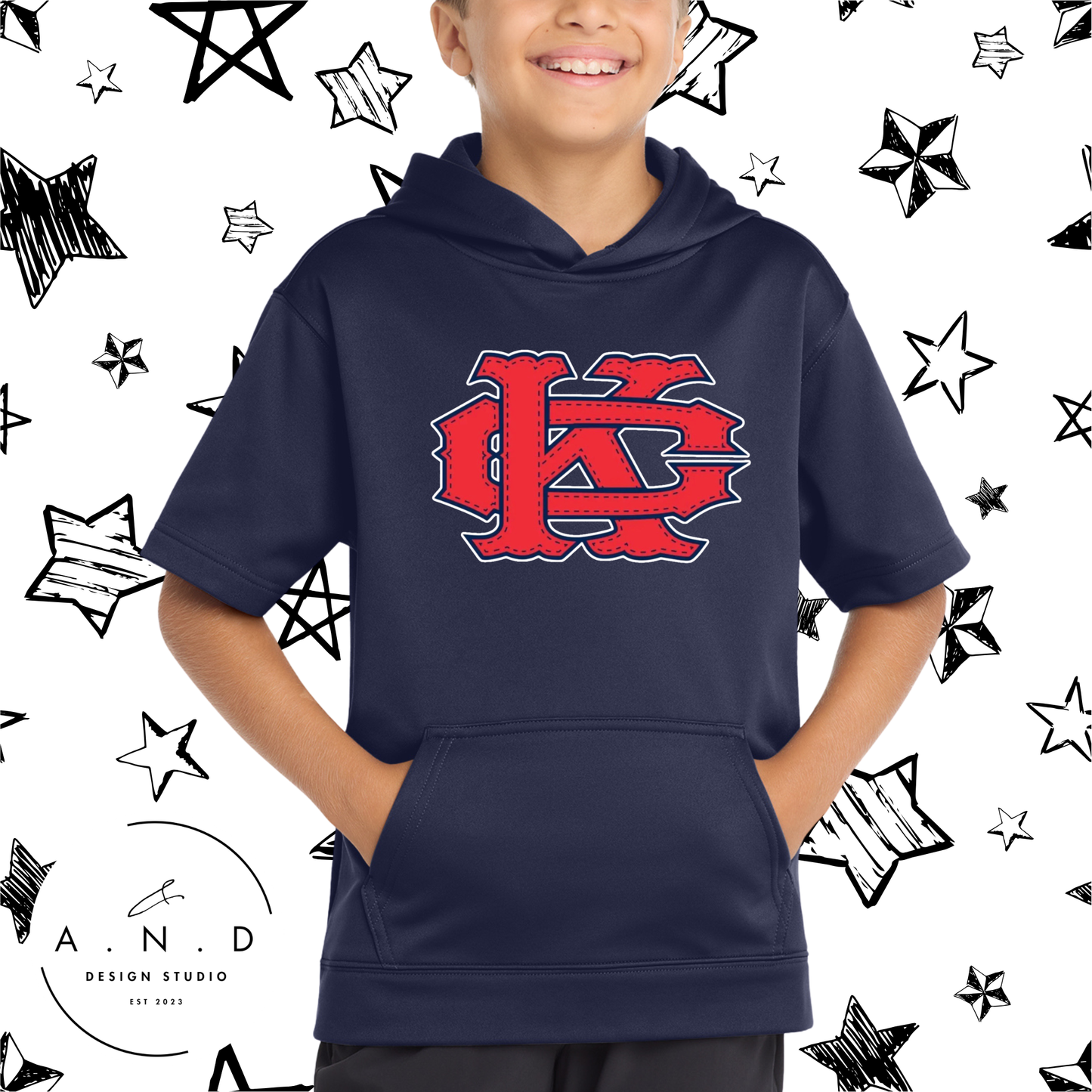 KC Express- Fleece Short Sleeve Hooded Pullover