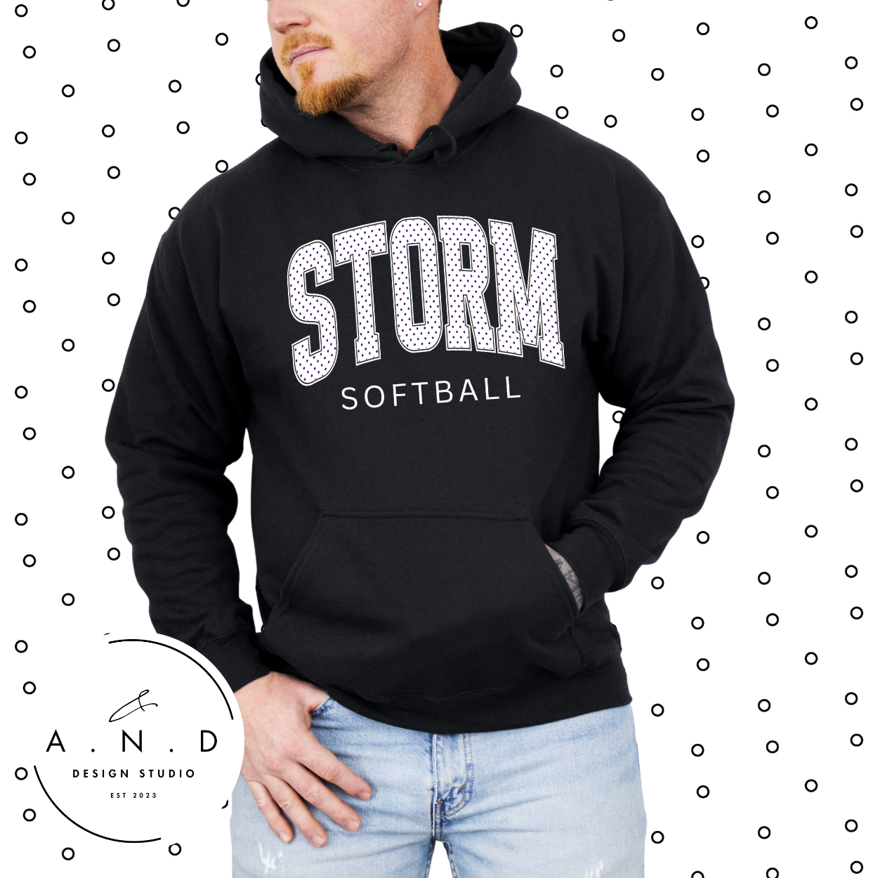 STORM Softball polka dots