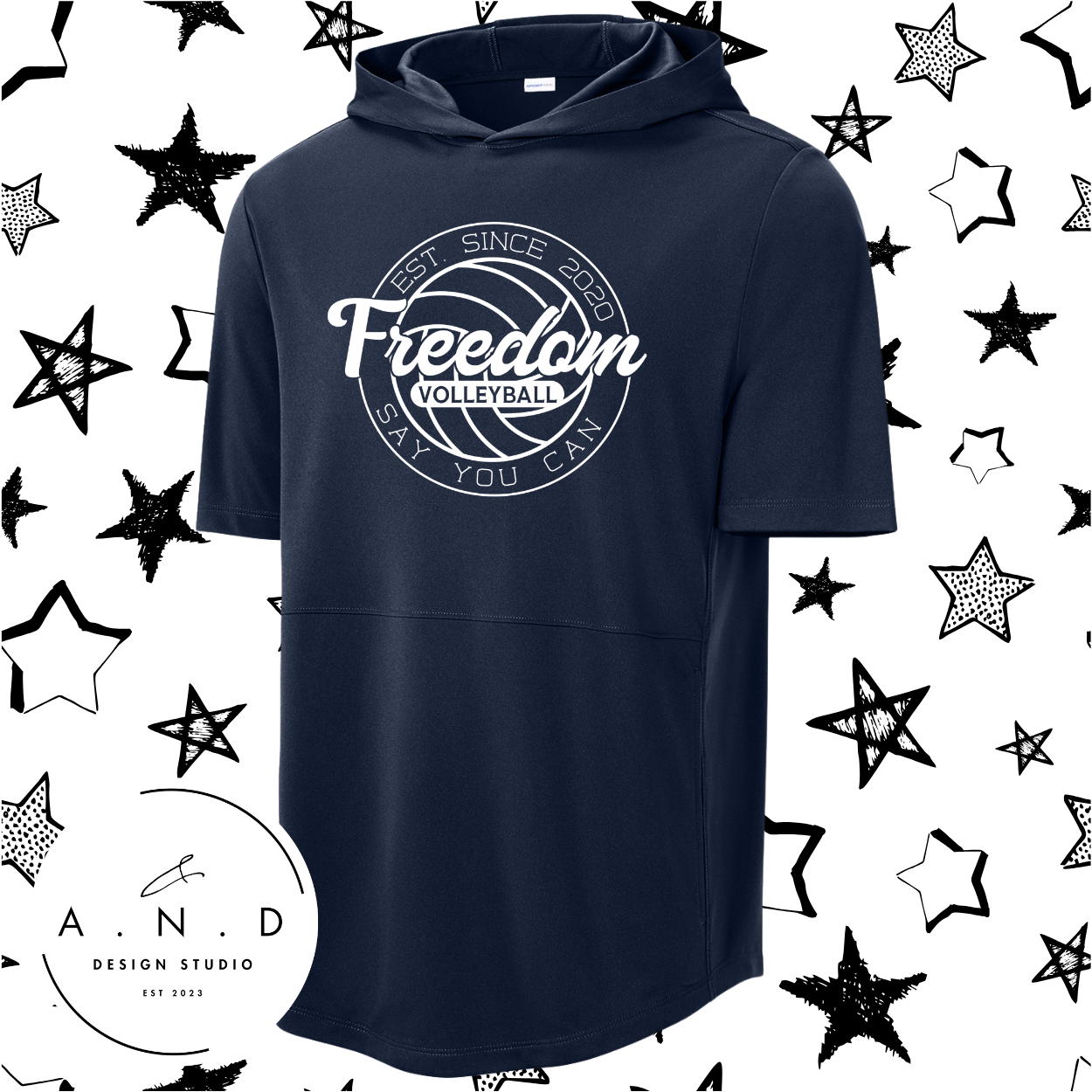 Freedom Volleyball- Club Short Sleeve Hoodie