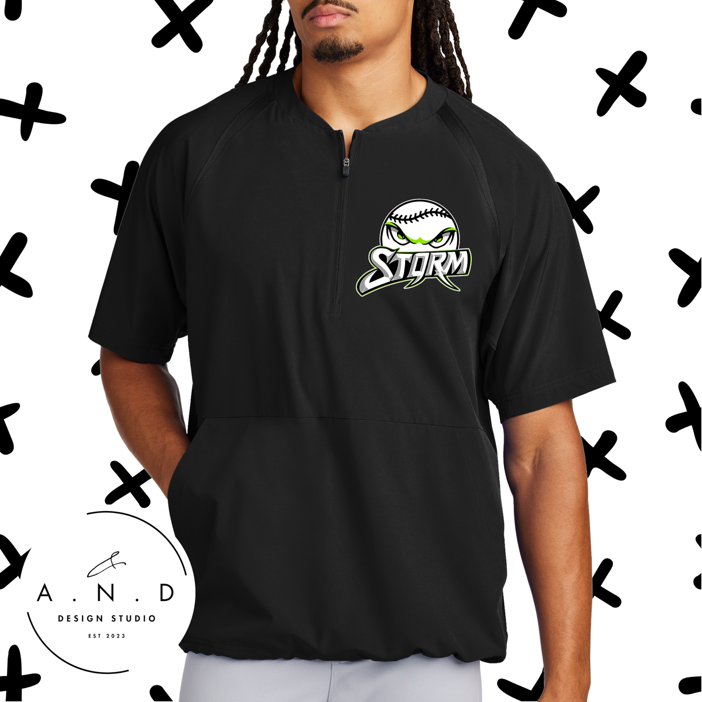 Storm Baseball- 1/2 Zip Short Sleeve Jacket