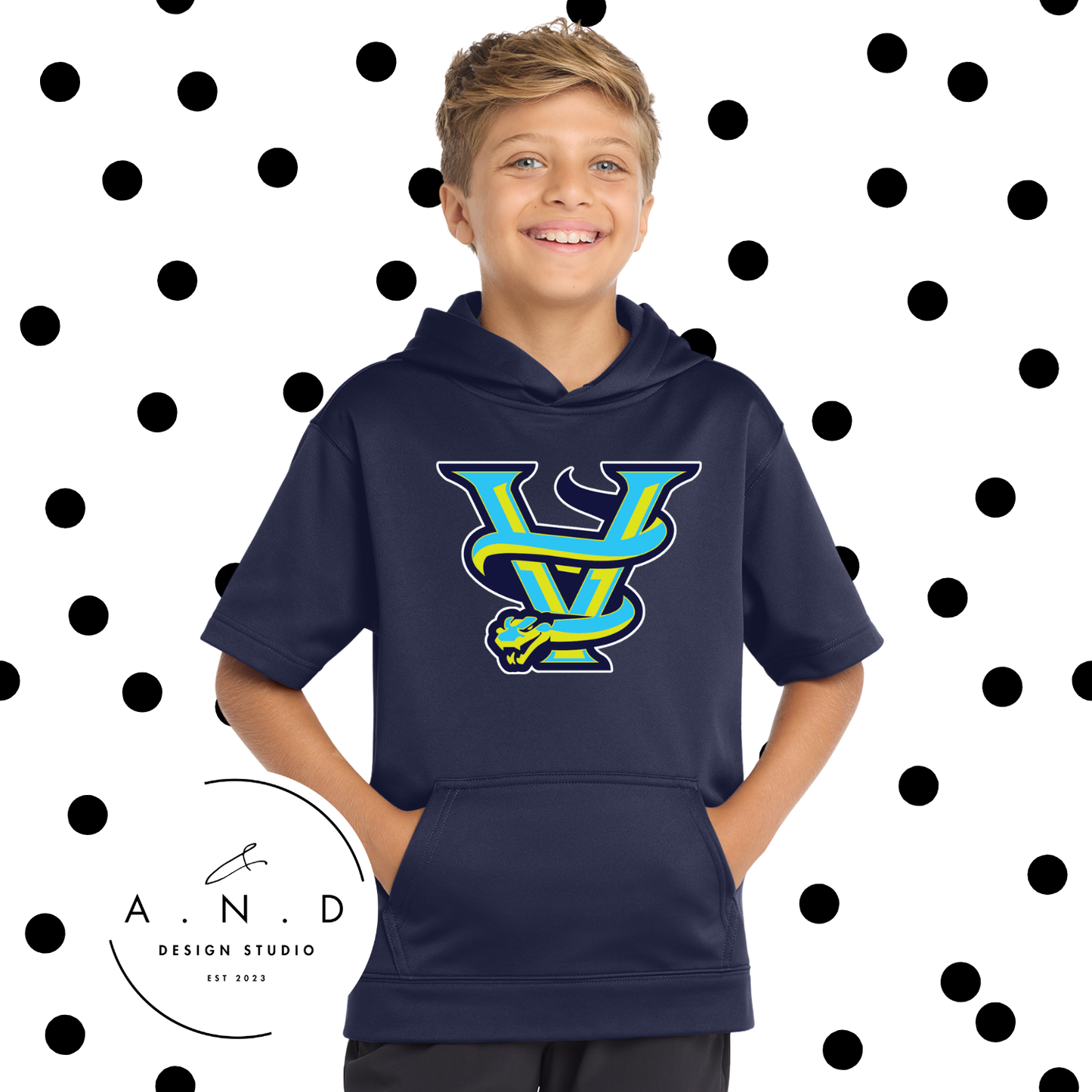 KC Venmo- Fleece Short Sleeve Hooded Pullover