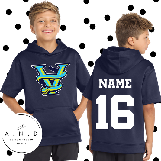 KC Venom- Fleece Short Sleeve Hooded Pullover (name & number)