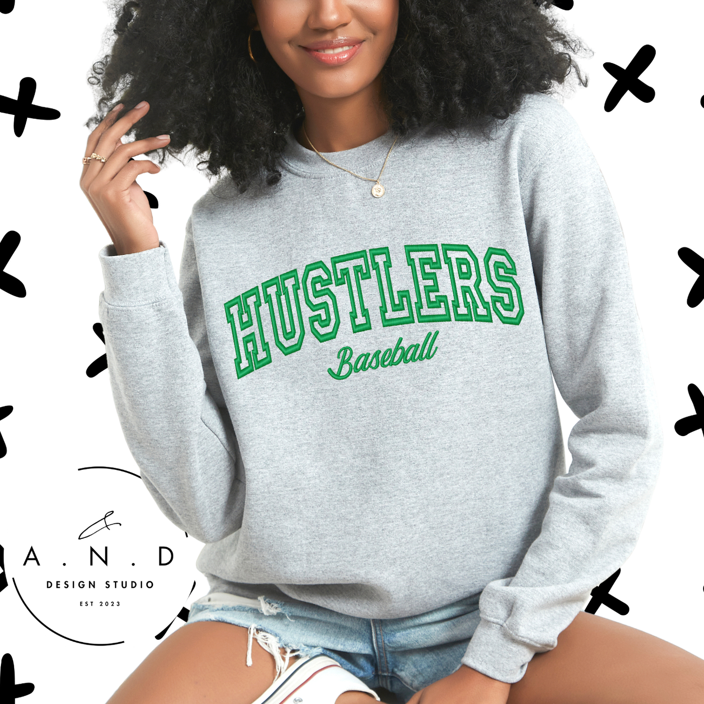 Hustlers Baseball Embroidery Sweatshirts