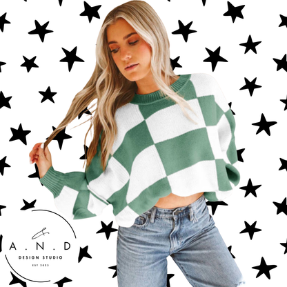Green Checkered Sweater