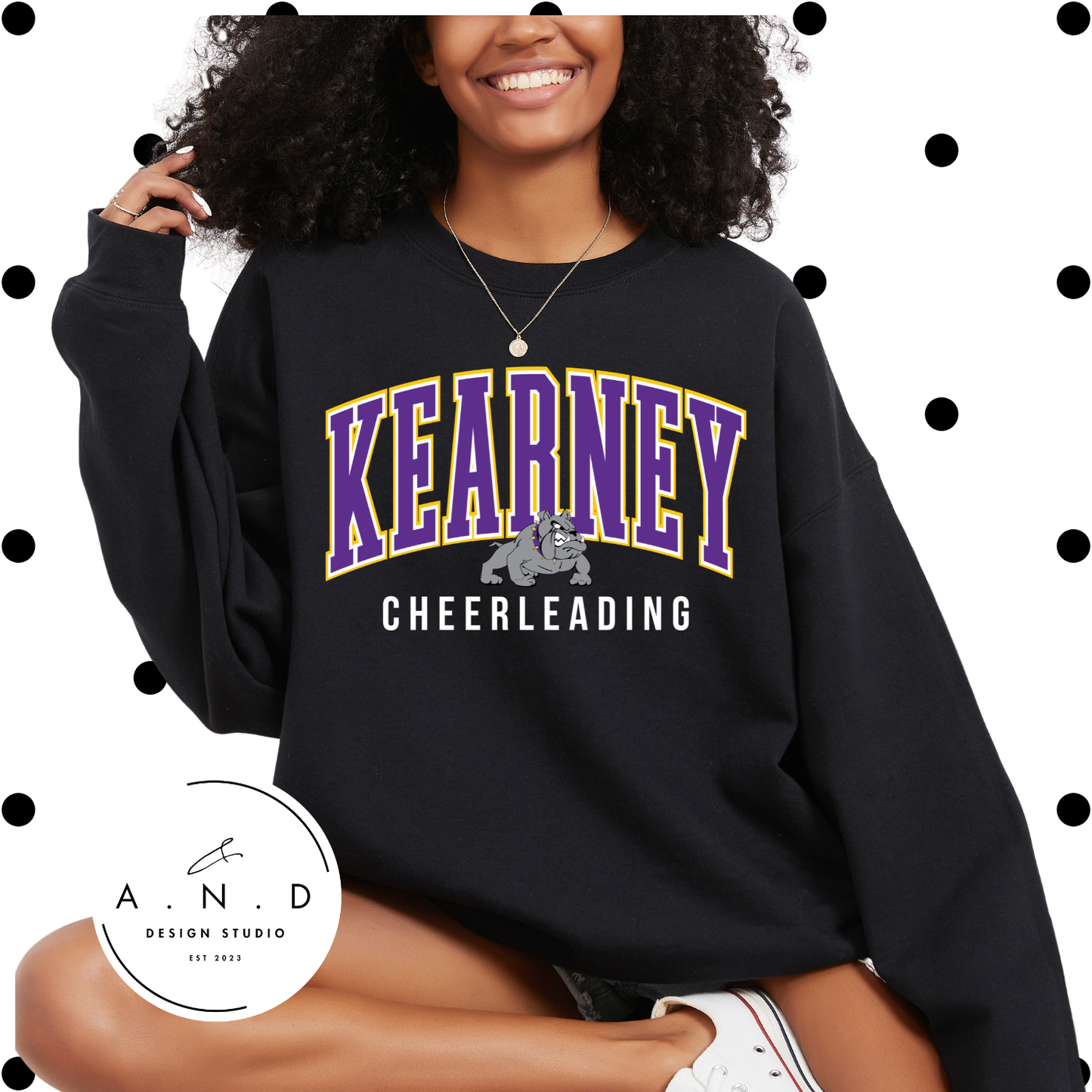 Kearney Bulldogs Cheerleader Stacked
