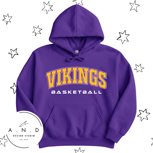 Vikings Basketball Arched