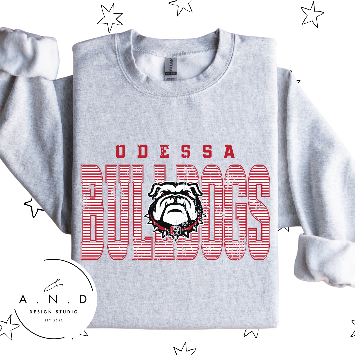 Odessa Bulldogs Stripe Distressed