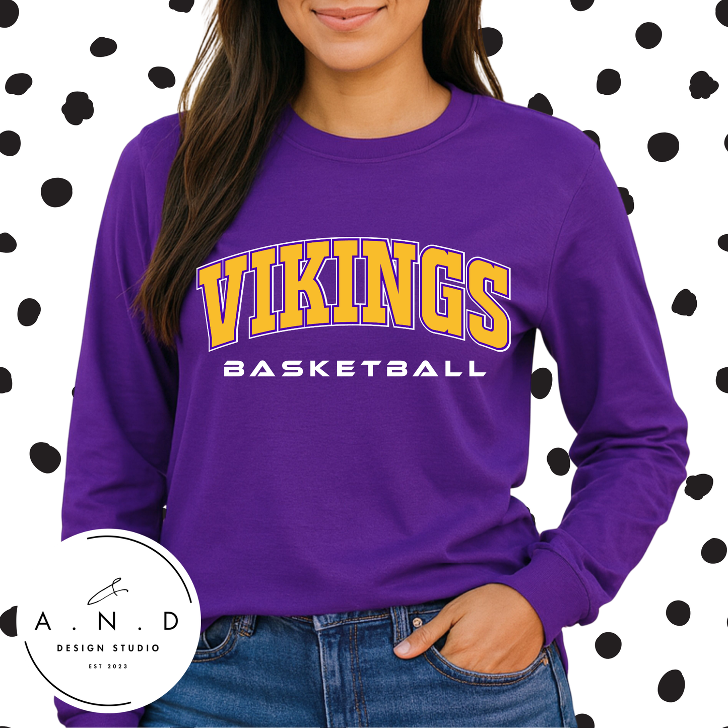 Vikings Basketball Arched