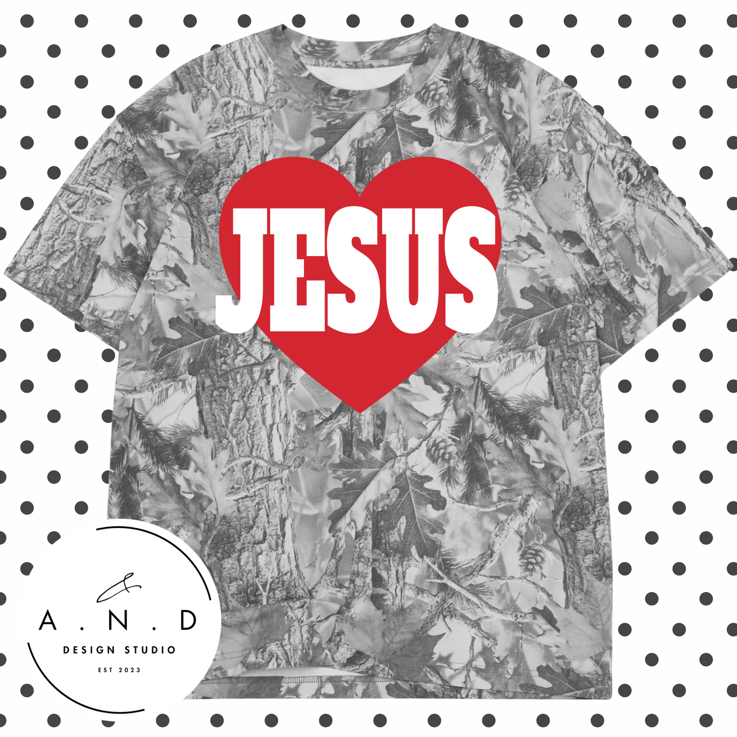 JESUS Heart Vintage Camo/Vintage Leopard