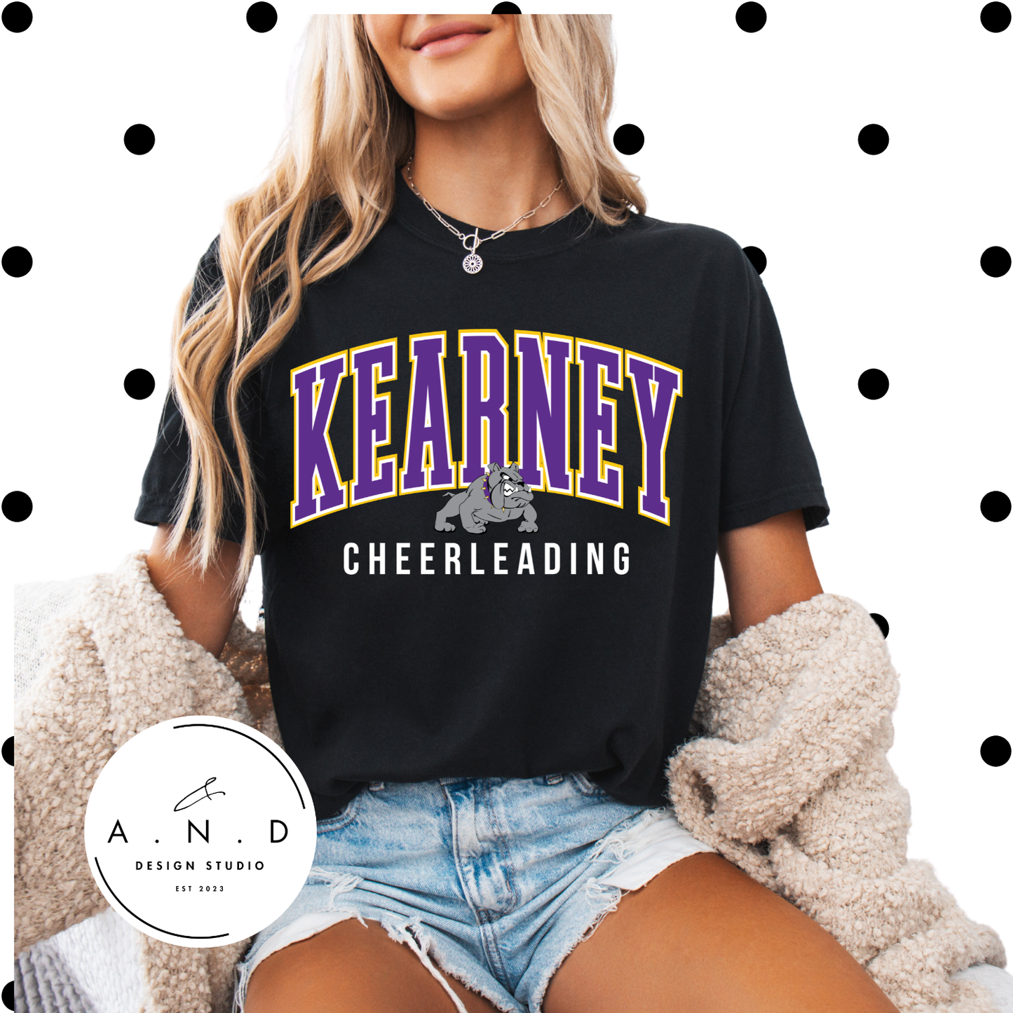 Kearney Bulldogs Cheerleader Stacked