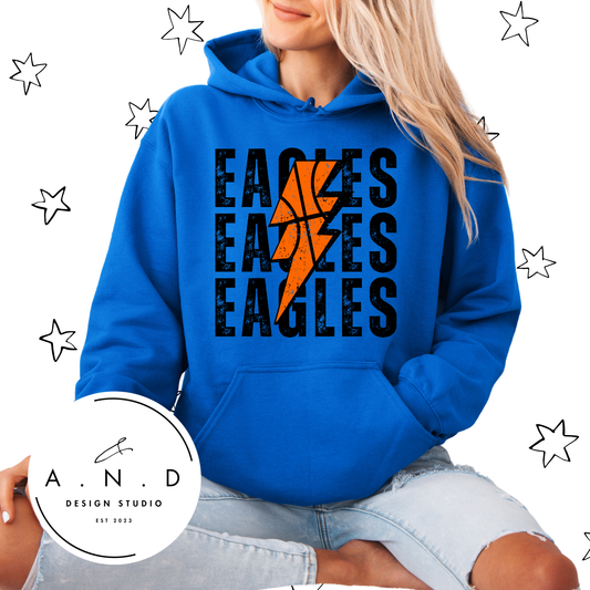 Eagles Basketball Lightening Bolt