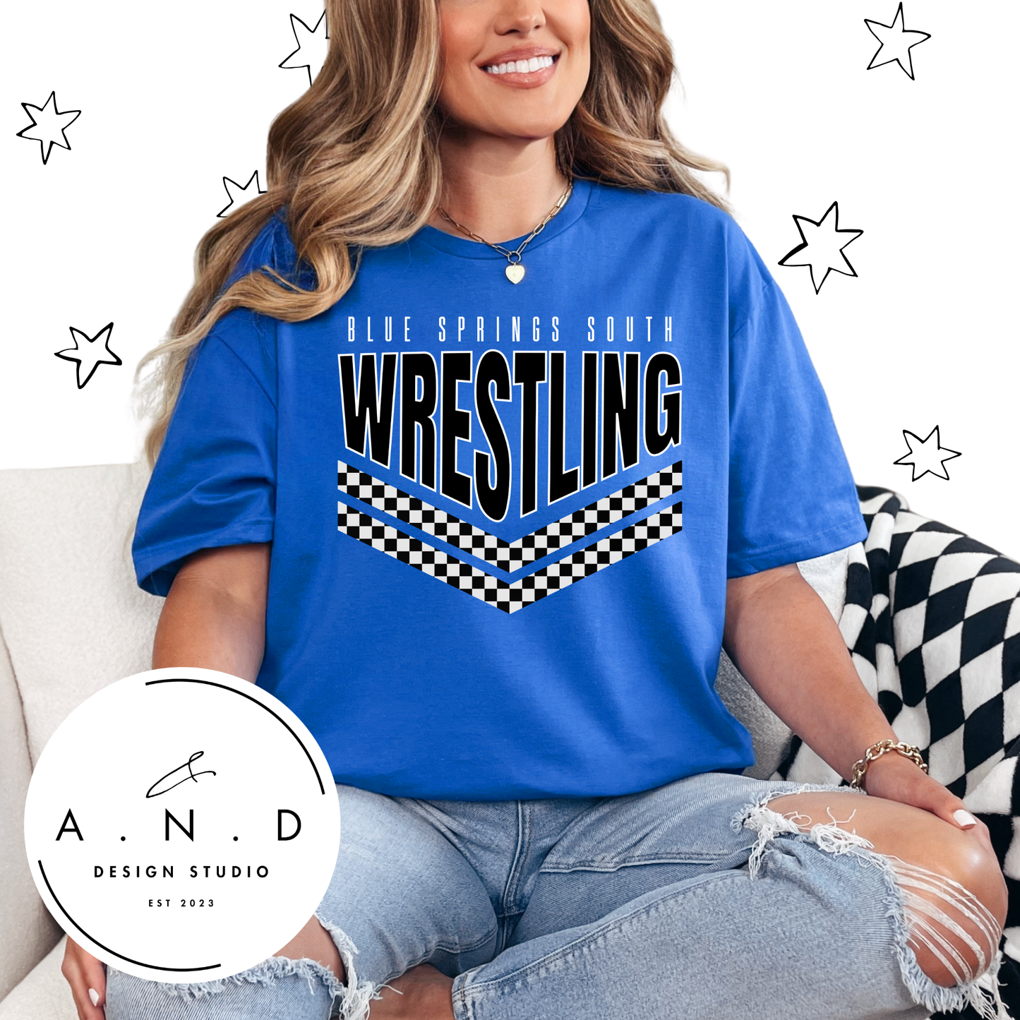 Blue Springs South Wrestling Checkered