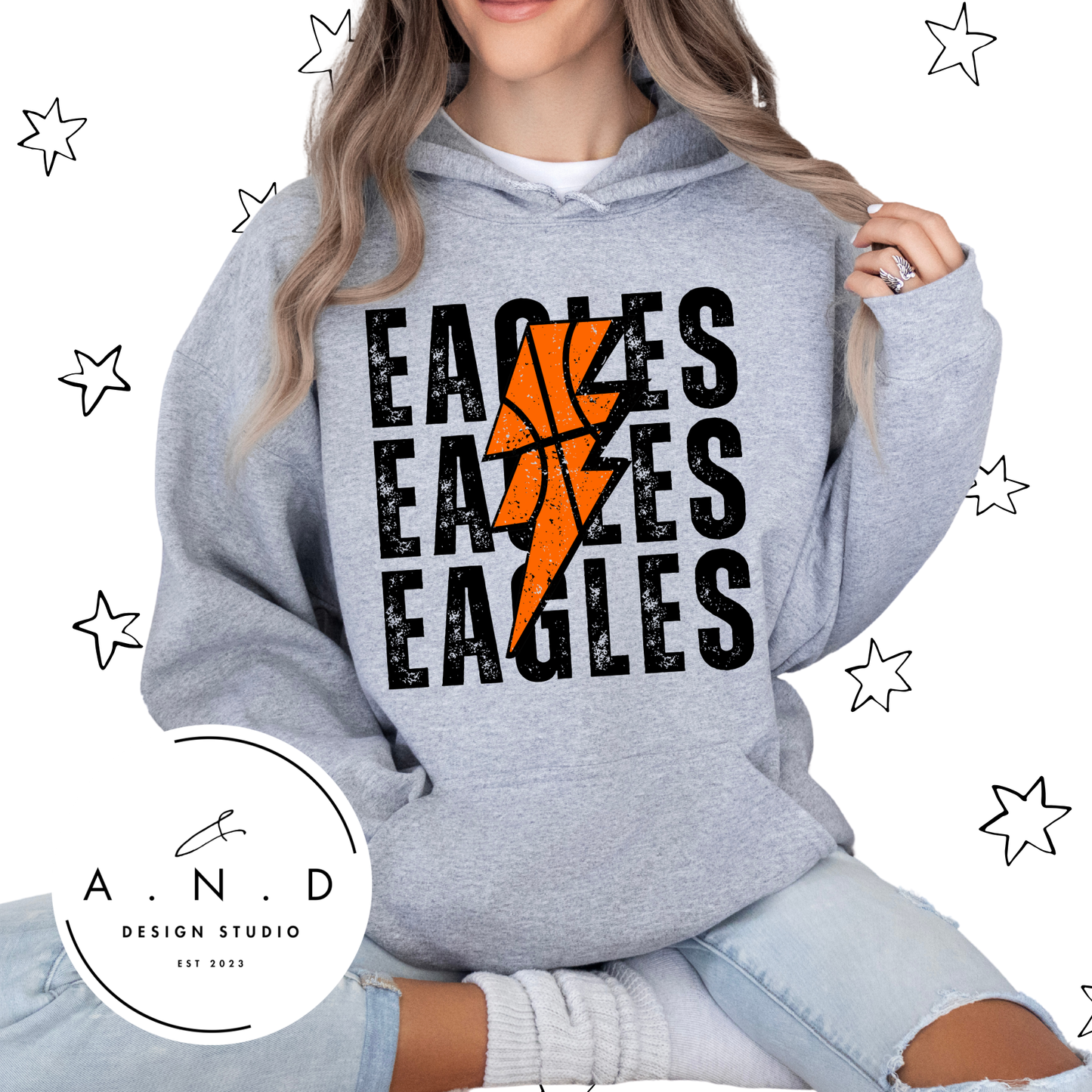 Eagles Basketball Lightening Bolt