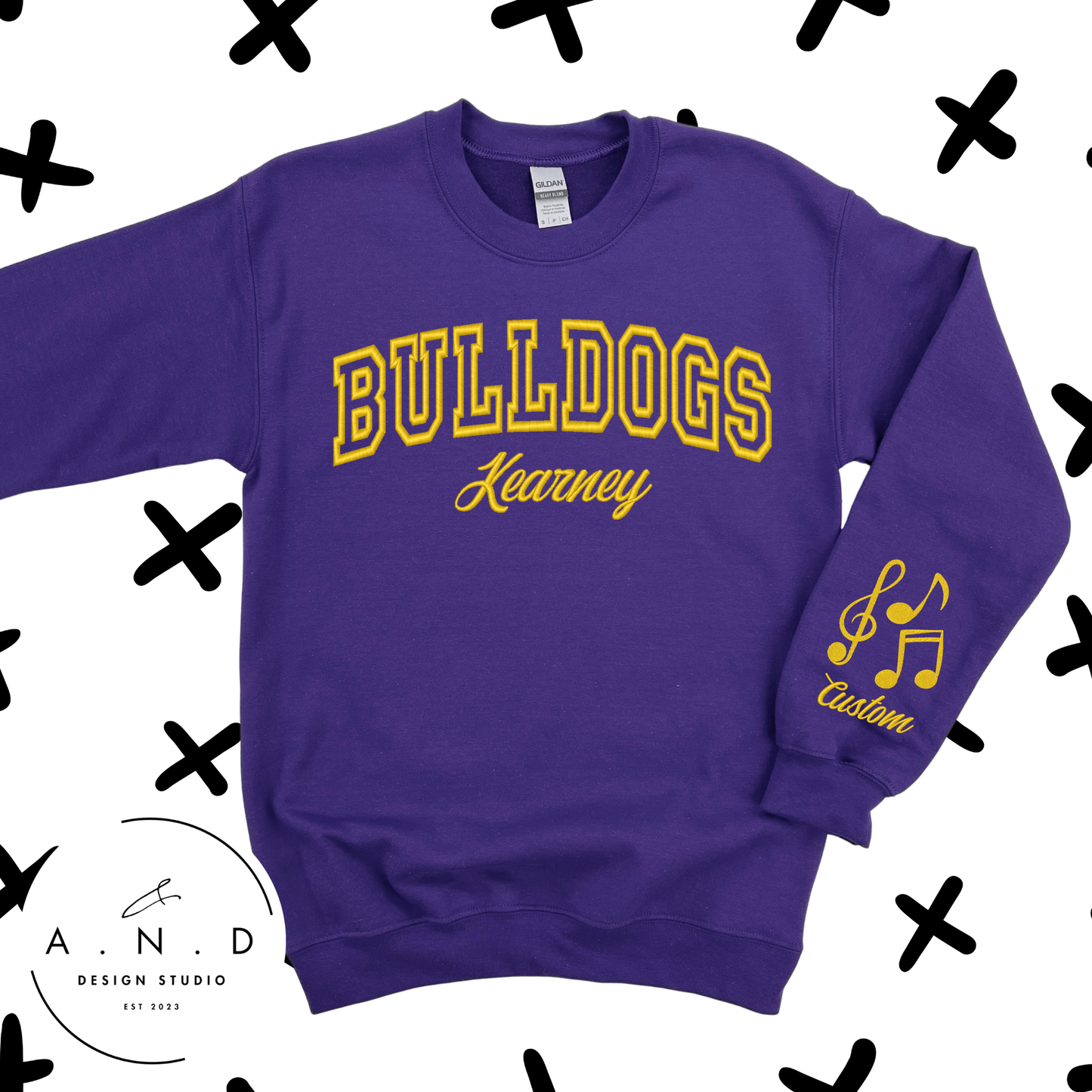 Kearney Bulldogs Custom Embroidery Crewneck