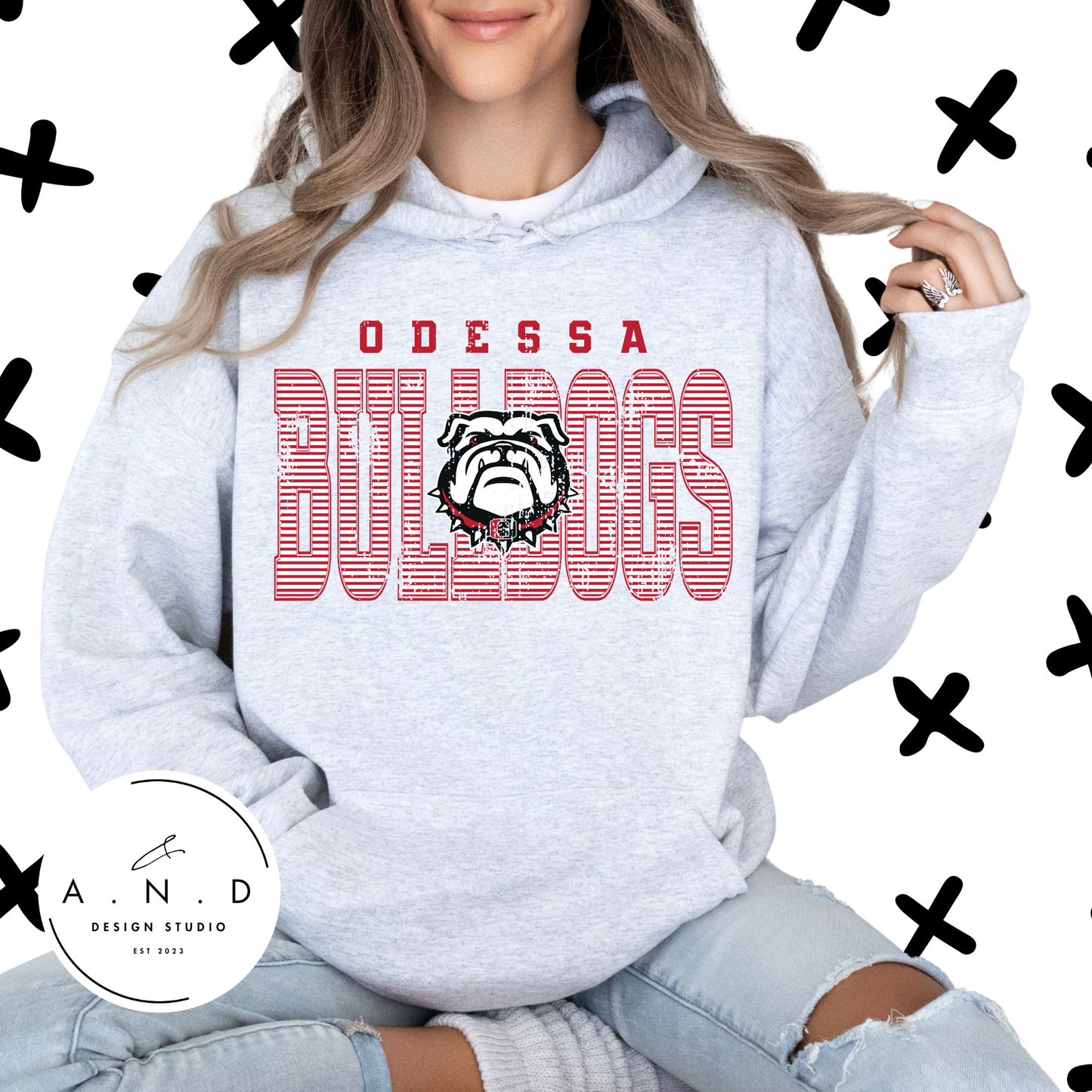 Odessa Bulldogs Stripe Distressed