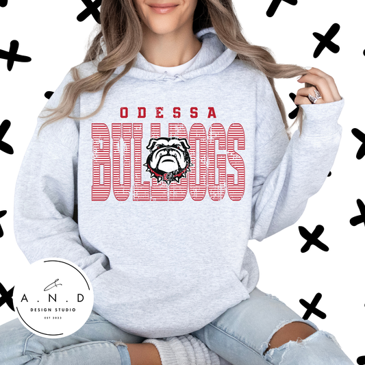 Odessa Bulldogs Stripe Distressed