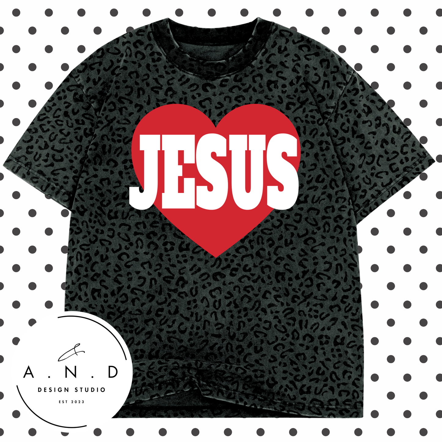 JESUS Heart Vintage Camo/Vintage Leopard