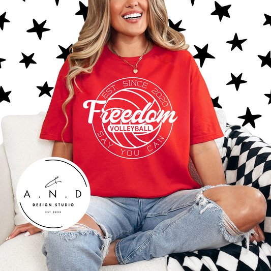 Freedom Volleyball Logo White