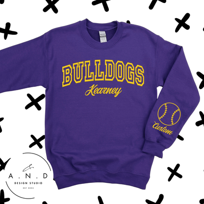 Kearney Bulldogs Custom Embroidery Crewneck