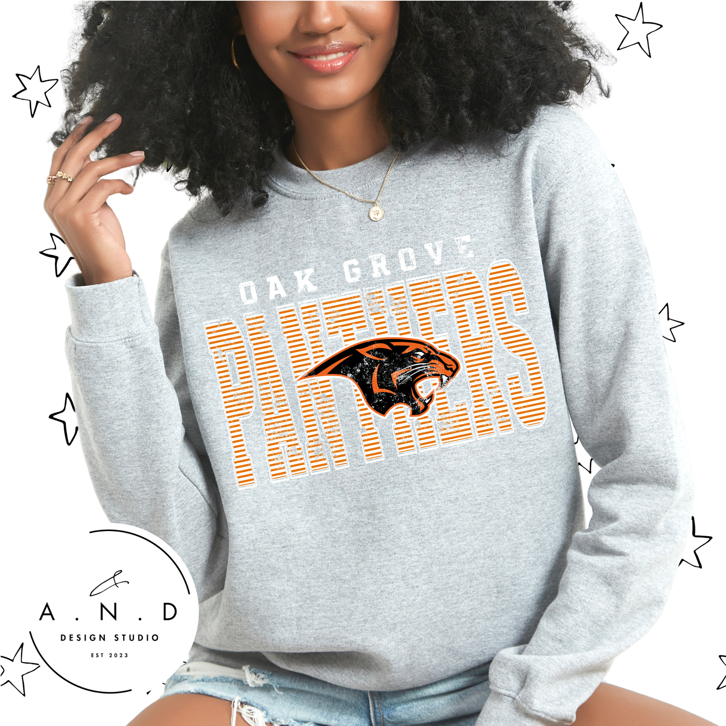 Oak Grove Panthers Stripe Distressed