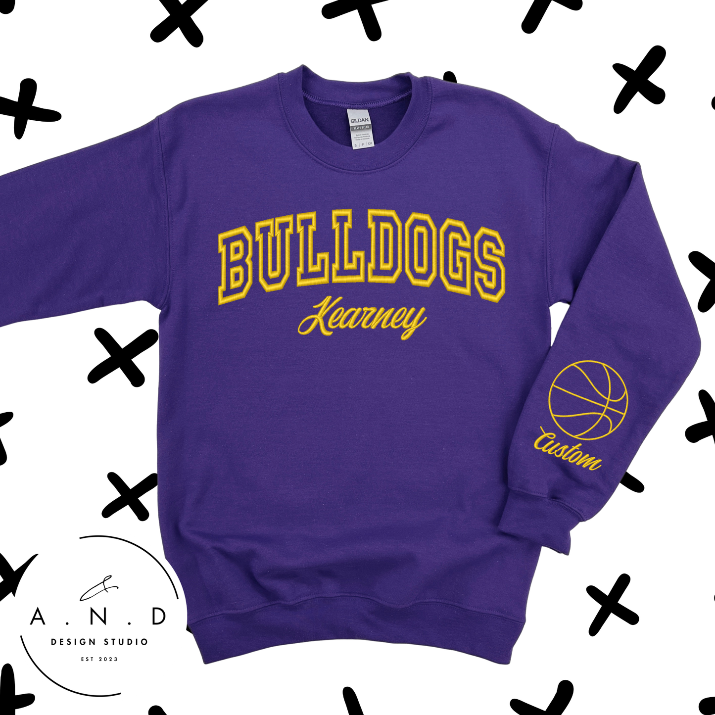 Kearney Bulldogs Custom Embroidery Crewneck