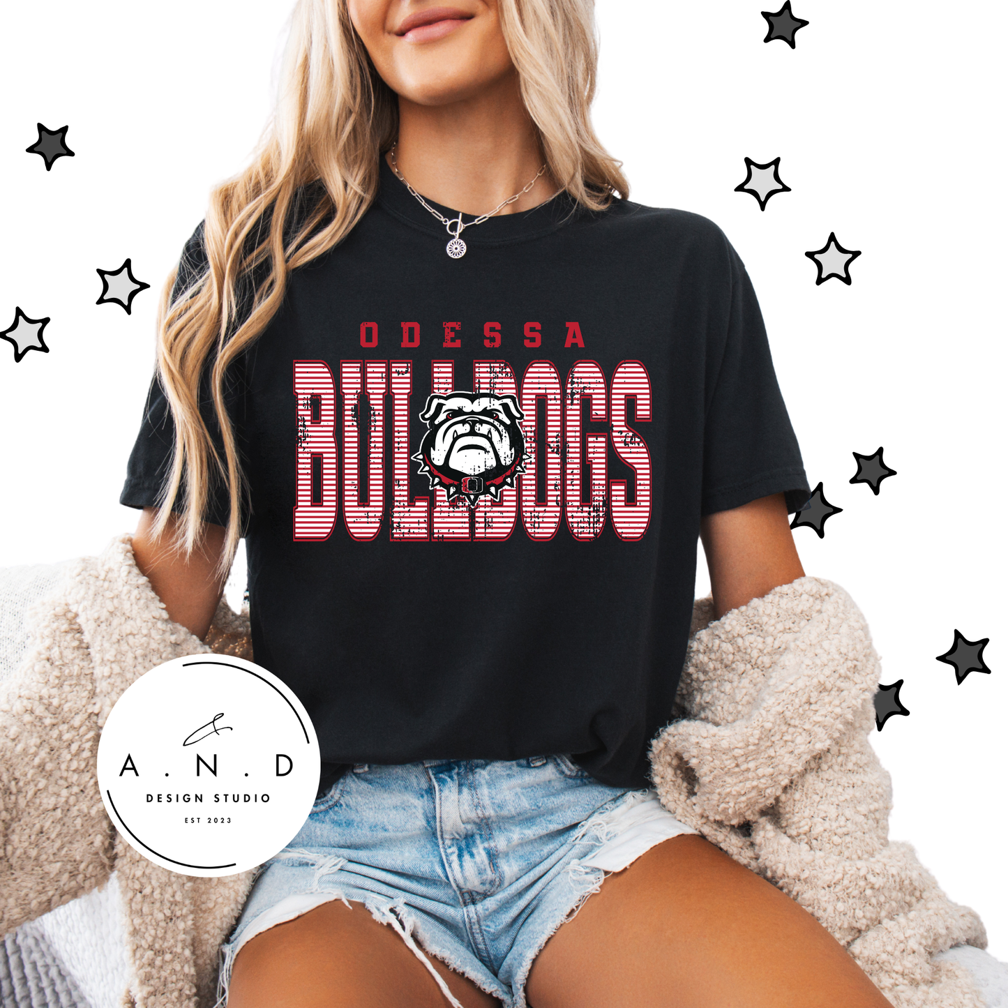 Odessa Bulldogs Stripe Distressed