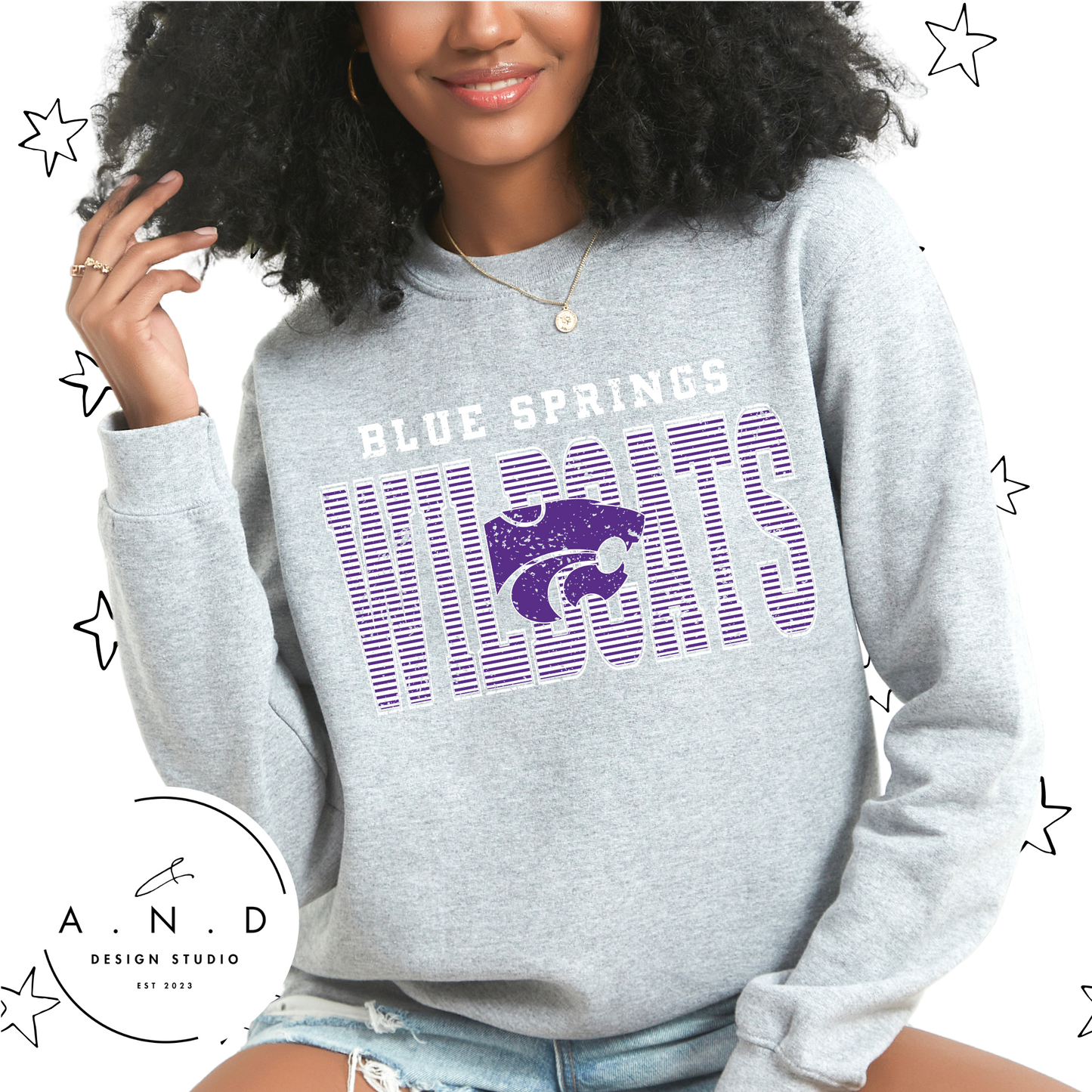 Wildcats Stripe Distressed