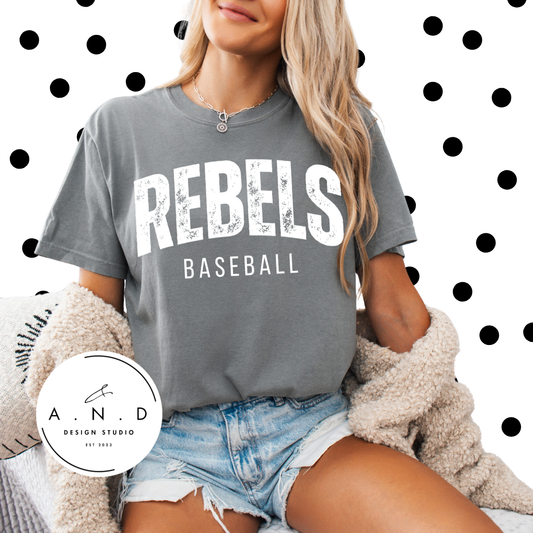Rebels Baseball- Distressed