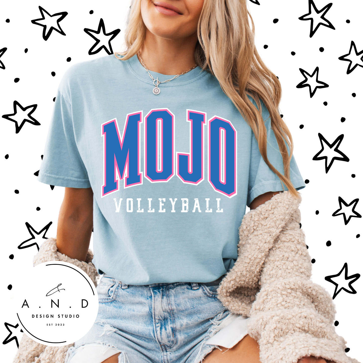 MOJO Volleyball stacked