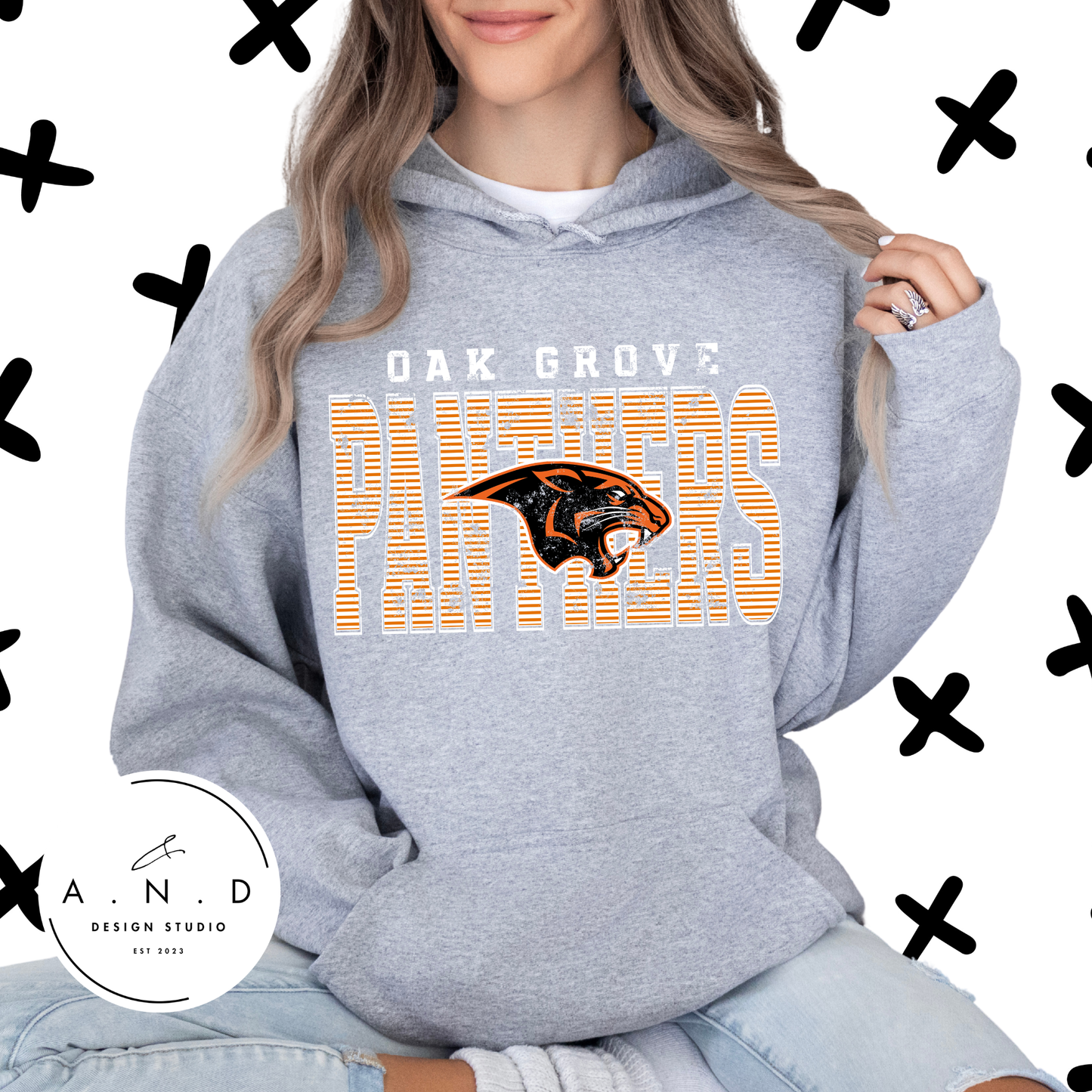 Oak Grove Panthers Stripe Distressed