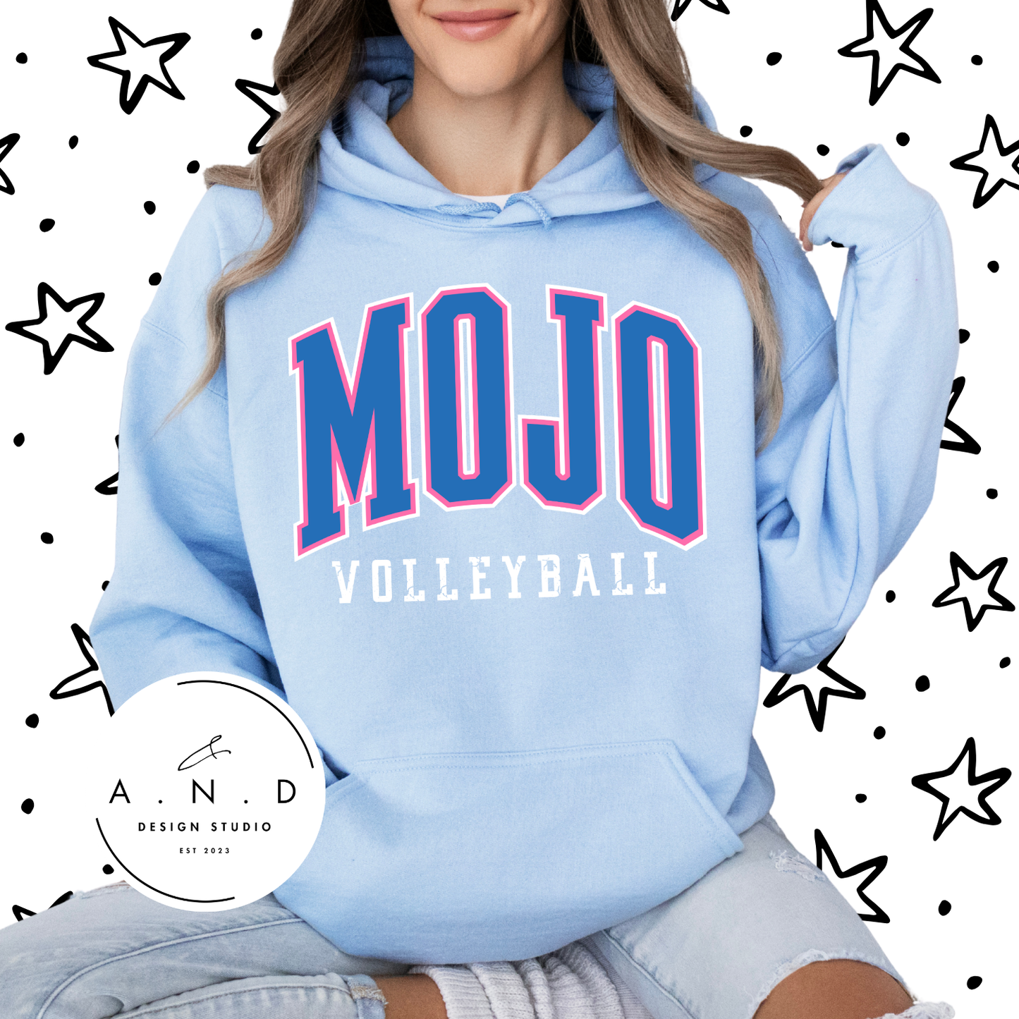 MOJO Volleyball stacked