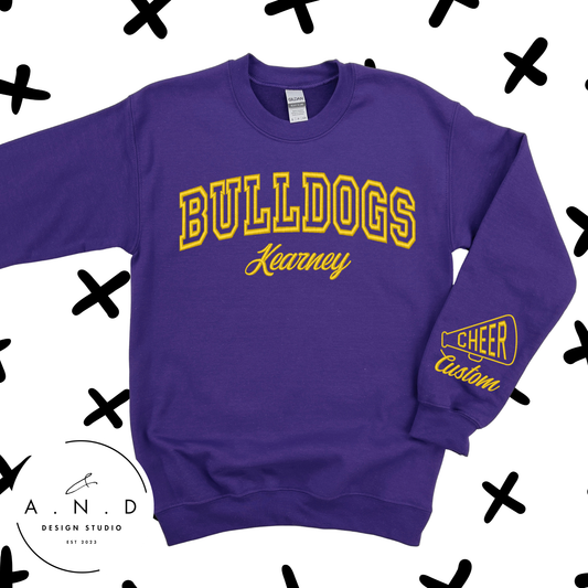 Kearney Bulldogs Custom Embroidery Crewneck