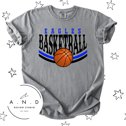Eagles Basketball- blue/black ball