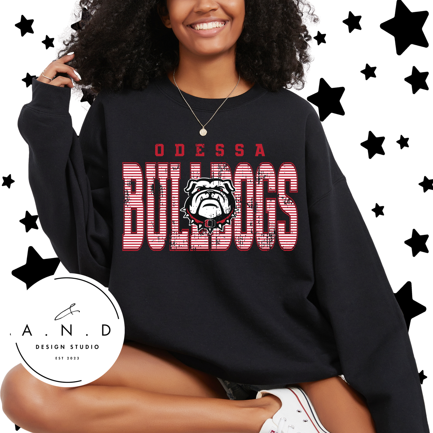 Odessa Bulldogs Stripe Distressed