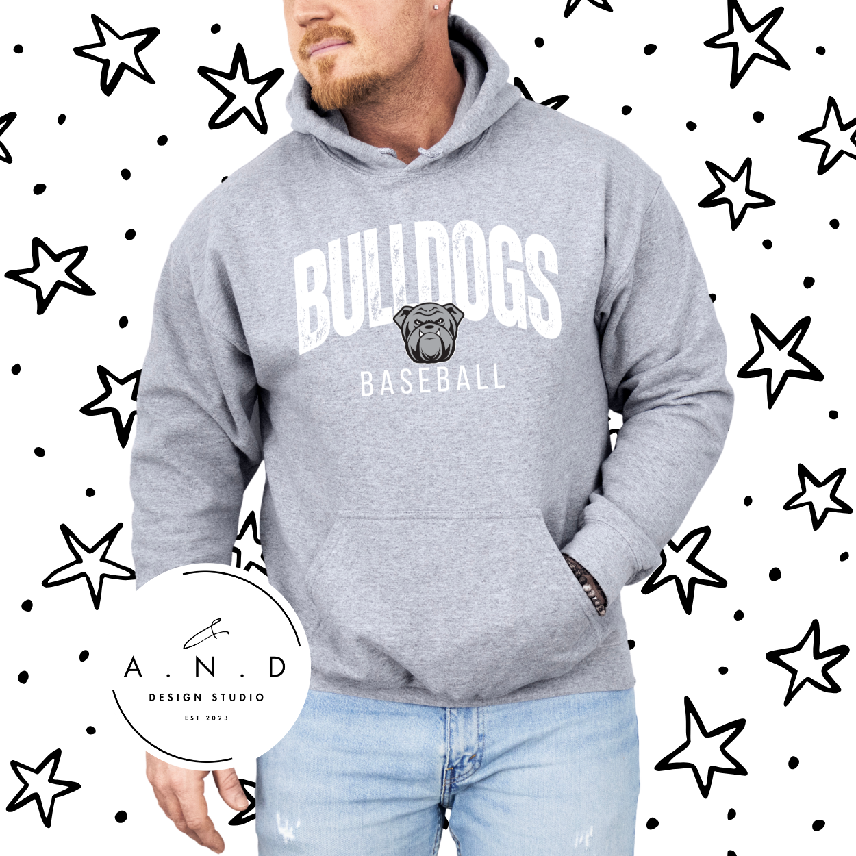 Bulldogs Baseball- Distressed
