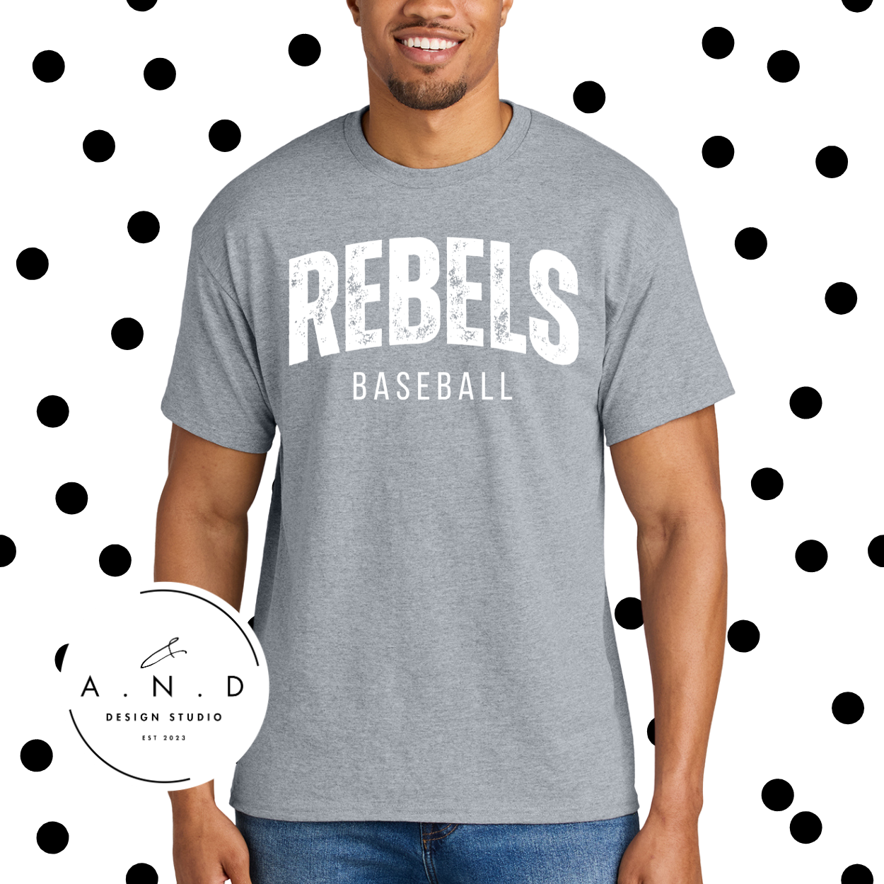 Rebels Baseball- Distressed