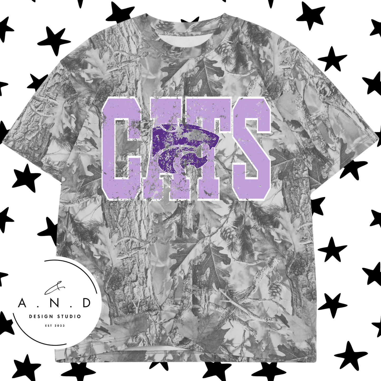 CATS Varsity Distressed Camo/Leopard