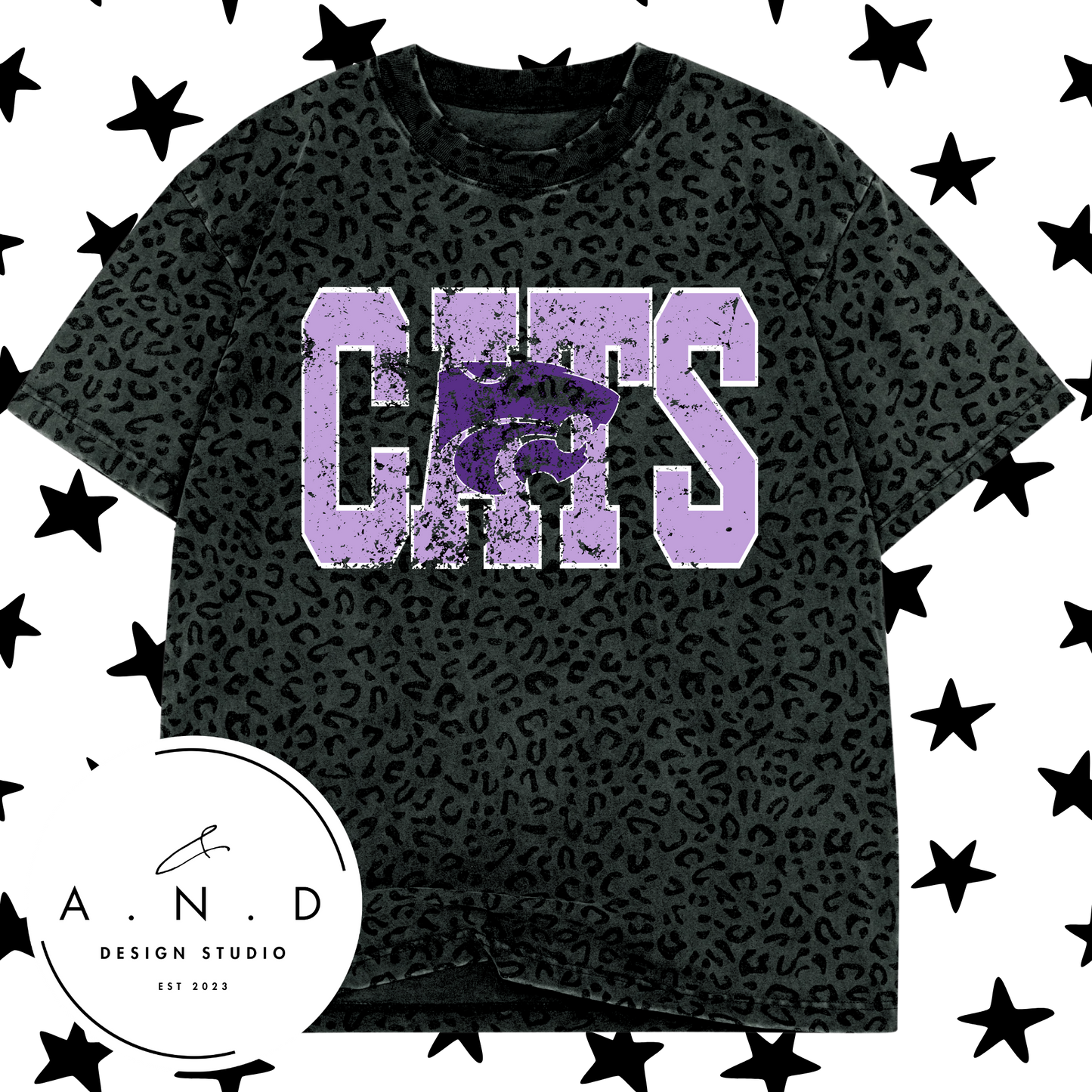 CATS Varsity Distressed Camo/Leopard