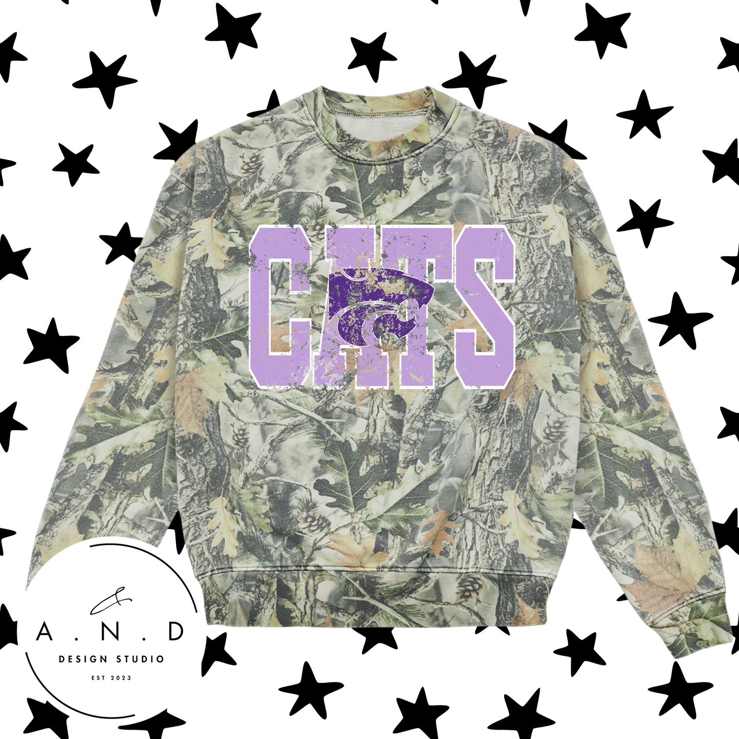 CATS Varsity Distressed Camo/Leopard