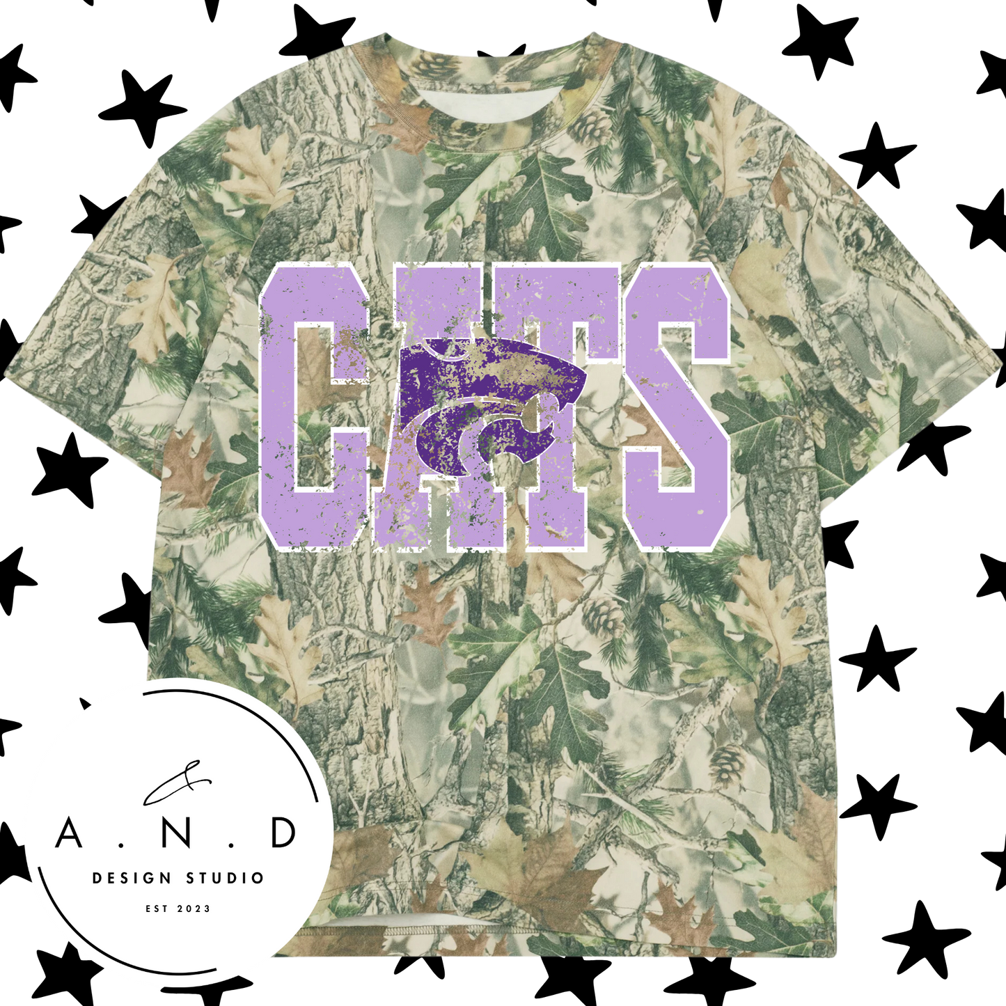 CATS Varsity Distressed Camo/Leopard