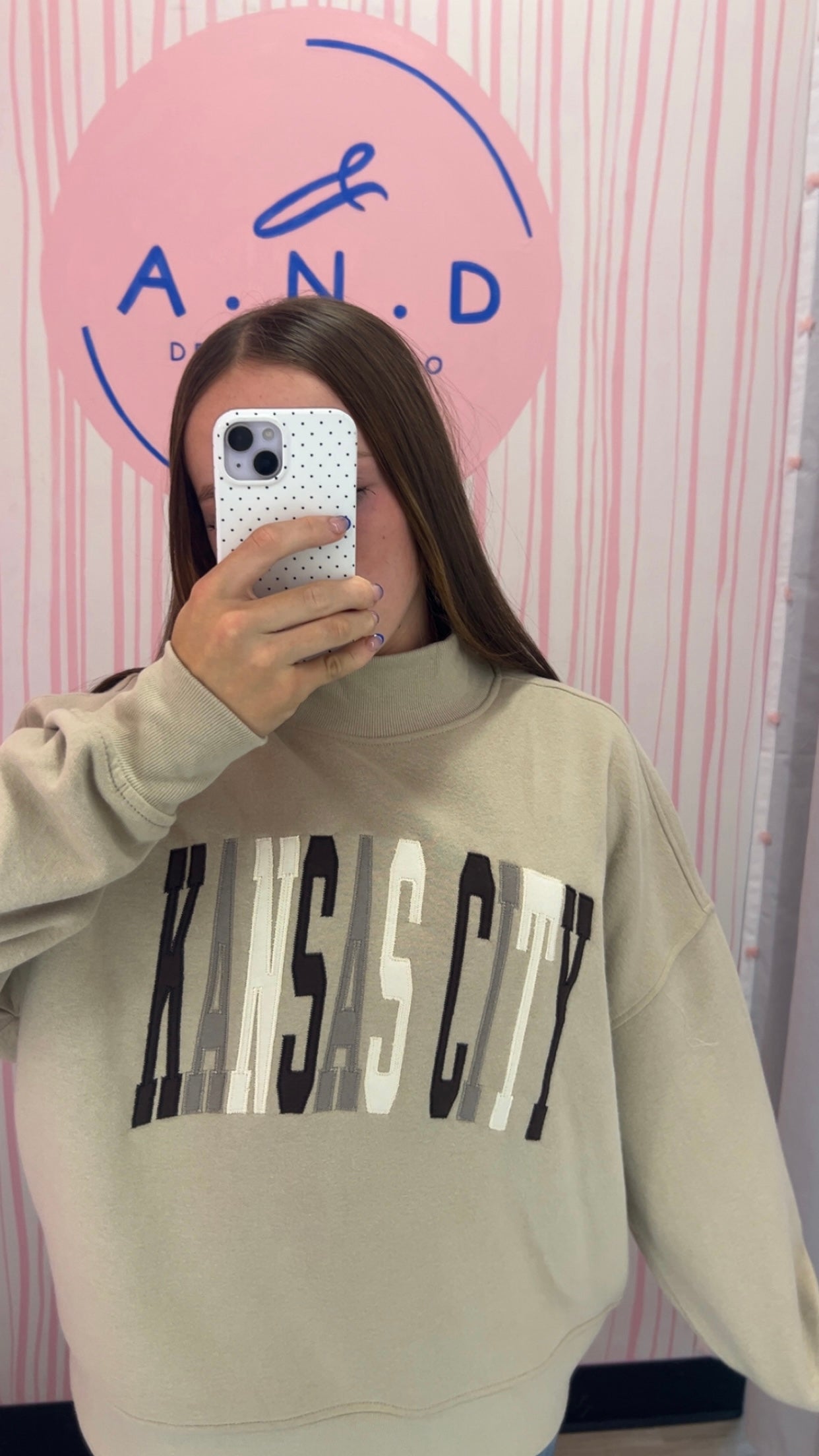 Kansas City Applique Mock Neck Sweatshirt